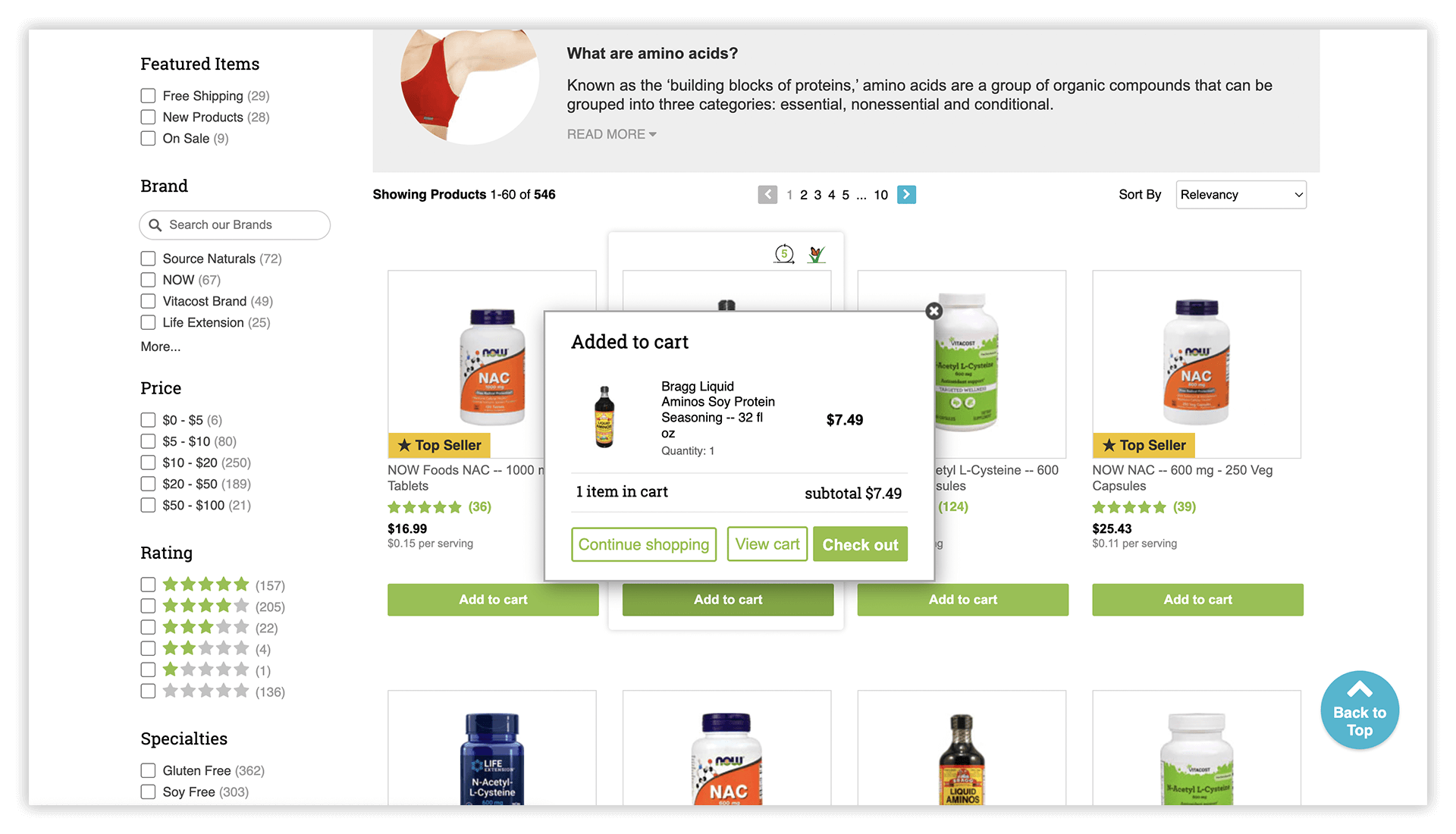 vitacost cart example