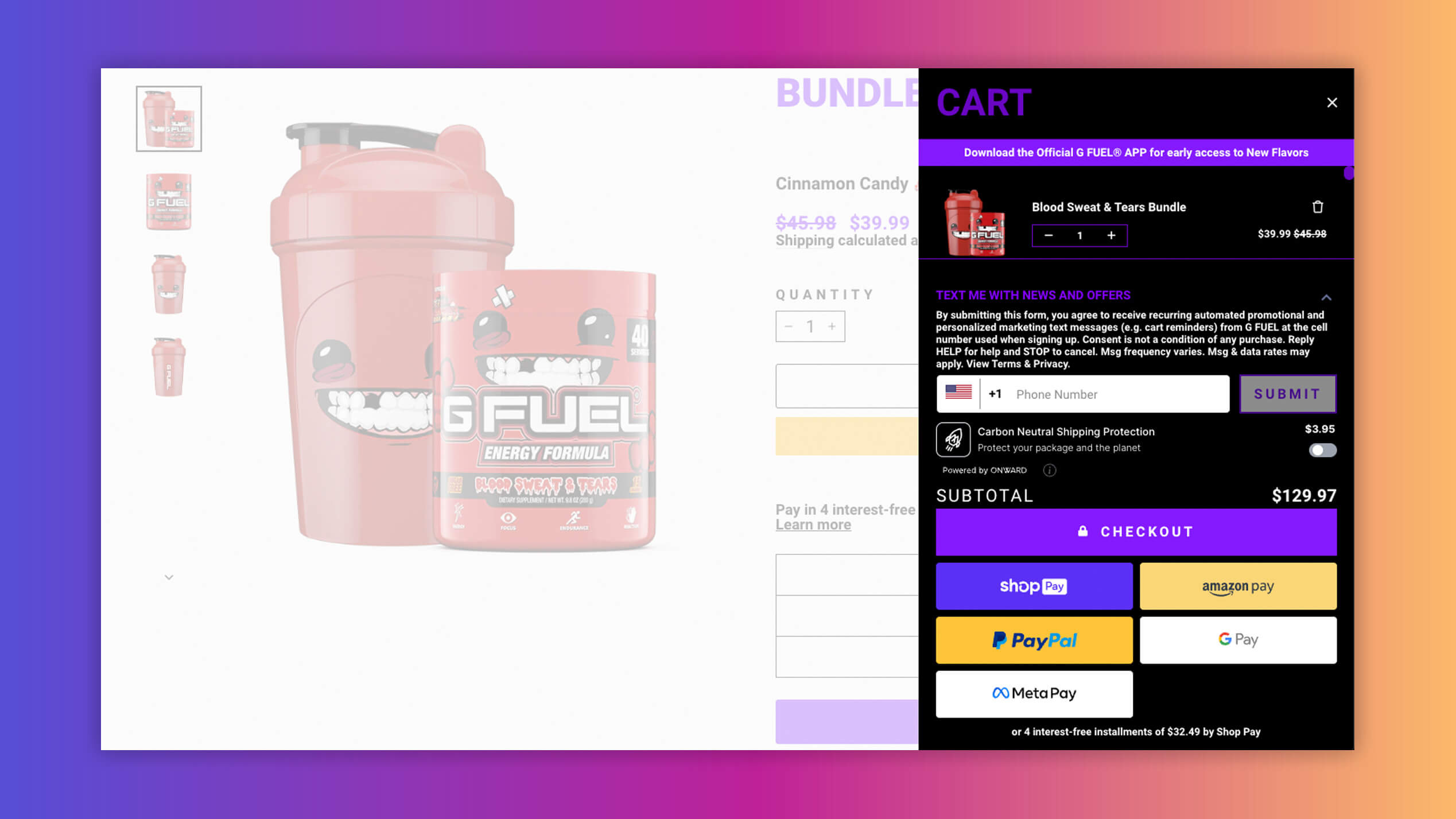 GFuel Smart CartTM app