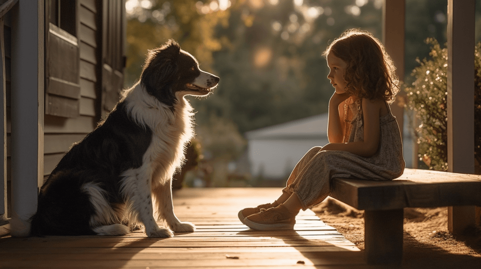 A young girl and her dog talks about artificial intelligence in ecommerce