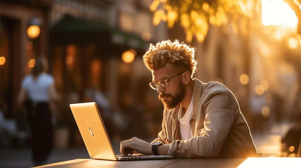 Shopify merchant using laptop, applying tactics to improve upsells and cross-sells with Rebuy