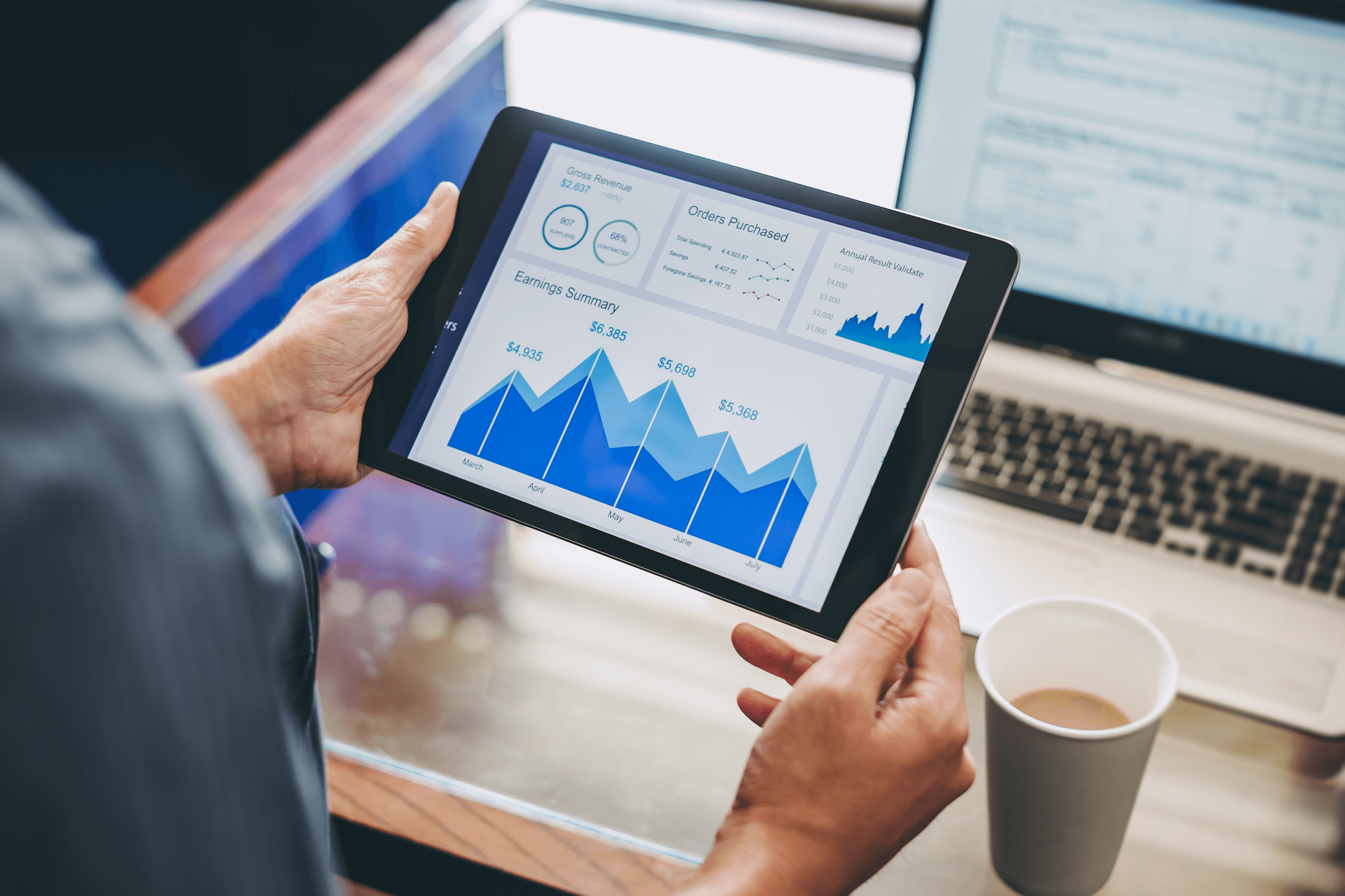 Ecommerce revenue optimization analyst viewing a company sales report