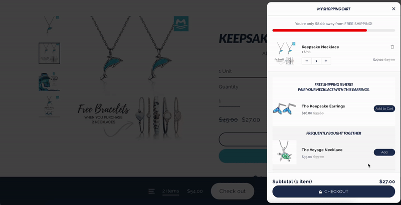 Rebuy Smart Cart™ featuring Frequently Bought Together cross-sells from Shopify store Marine Life Mission 