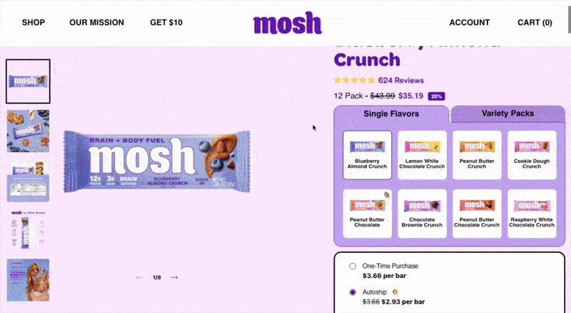 Mosh uses Rebuy Smart Cart