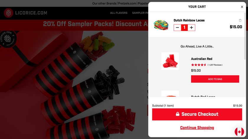 licorice.com cart