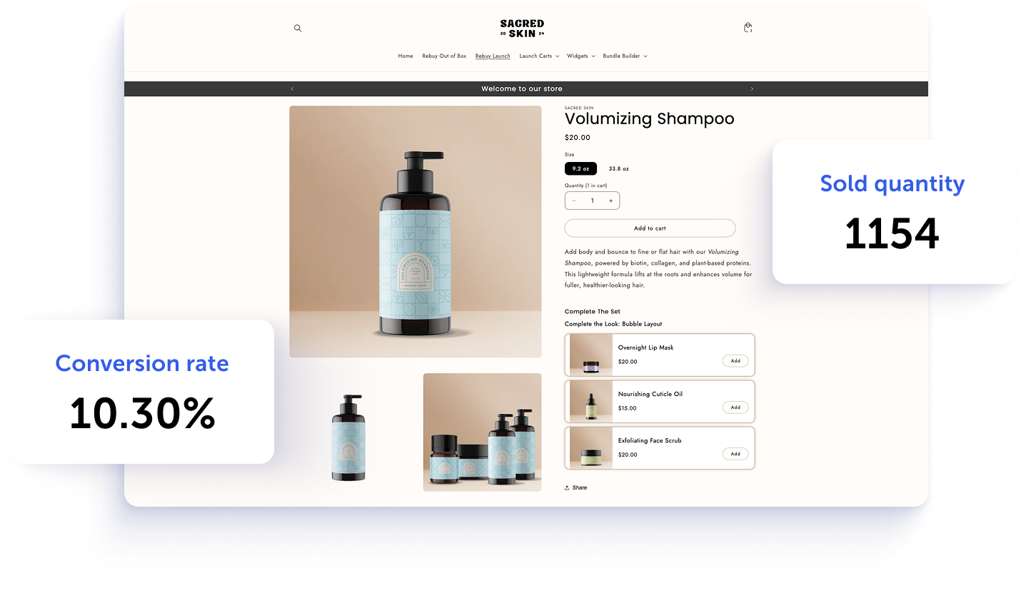Computer screen showing metrics from Post-Purchase Offers for Shopify