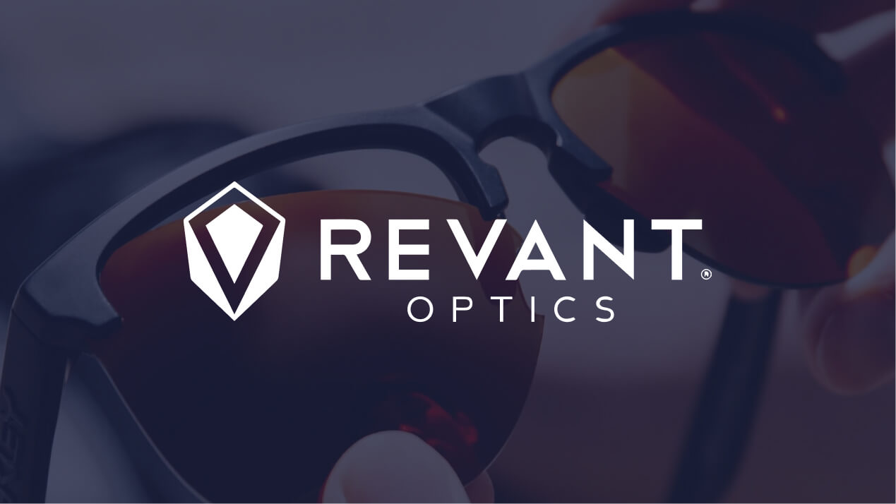 Revant Optics logo over an image of frames and lenses