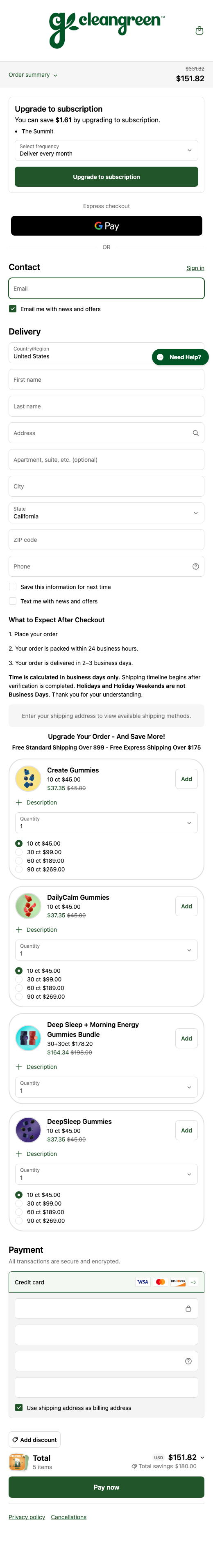 Clean Green Store – Mobile