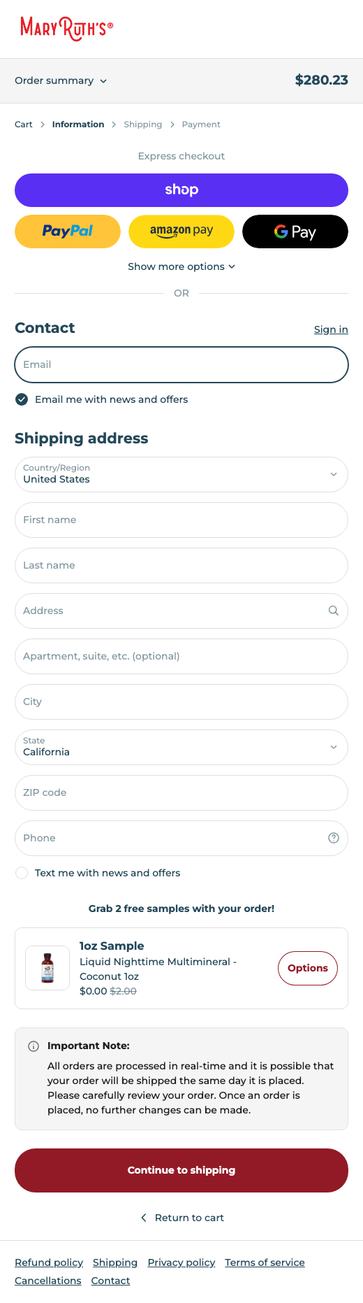 MaryRuth Organics – Mobile